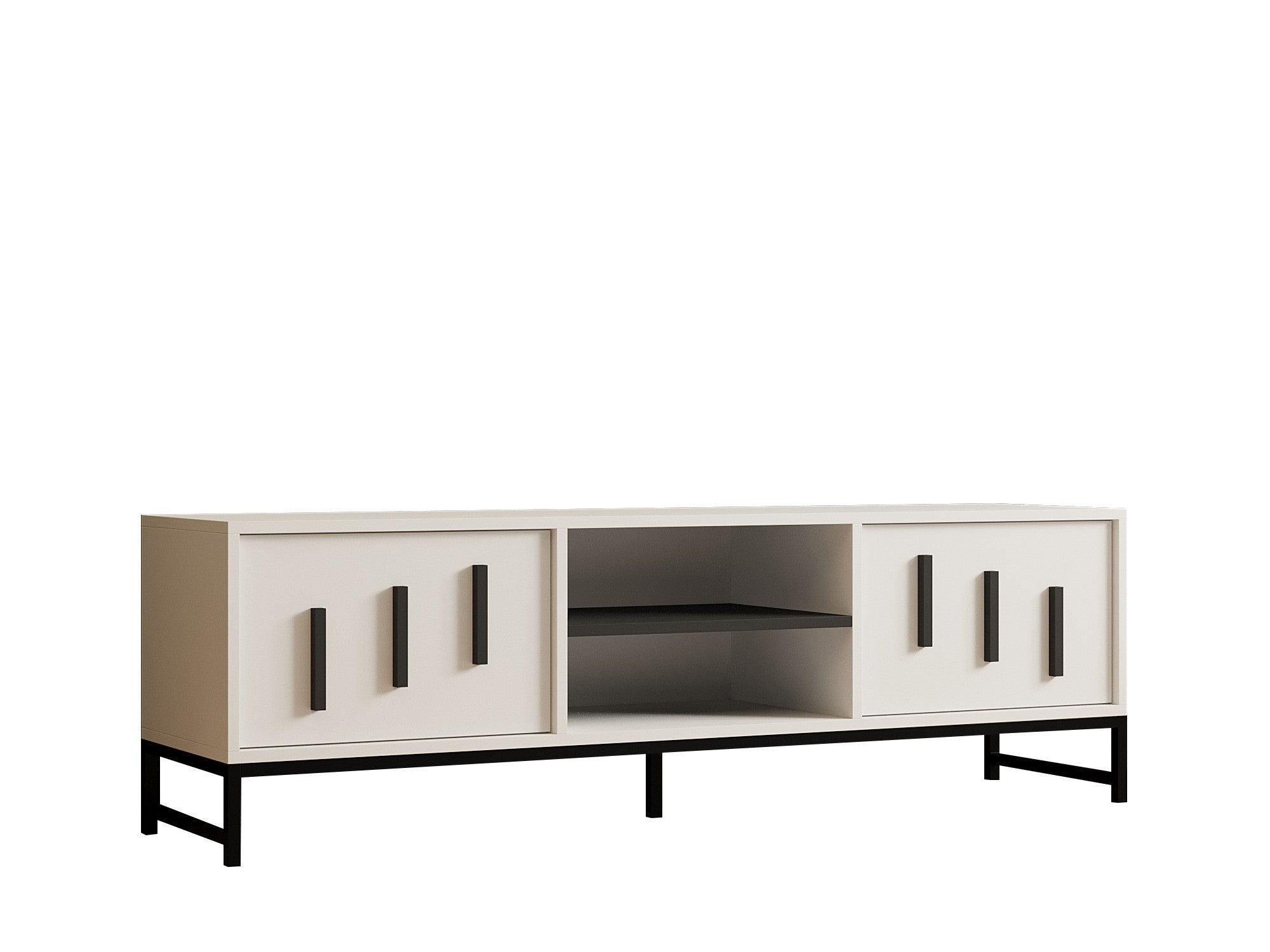 Móvel de TV – 160cm x 50cm x 40cm – Branco – Painéis de partículas revestidos a melamina