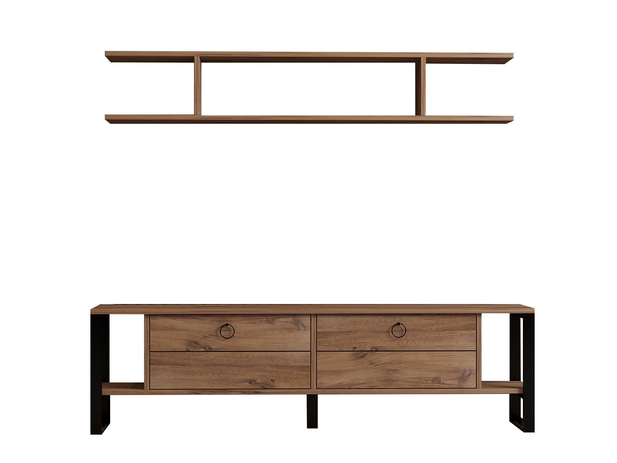 Móvel de TV – 160 cm x 45 cm x 30 cm – Pinho Atlântico – Painel de partículas e metal