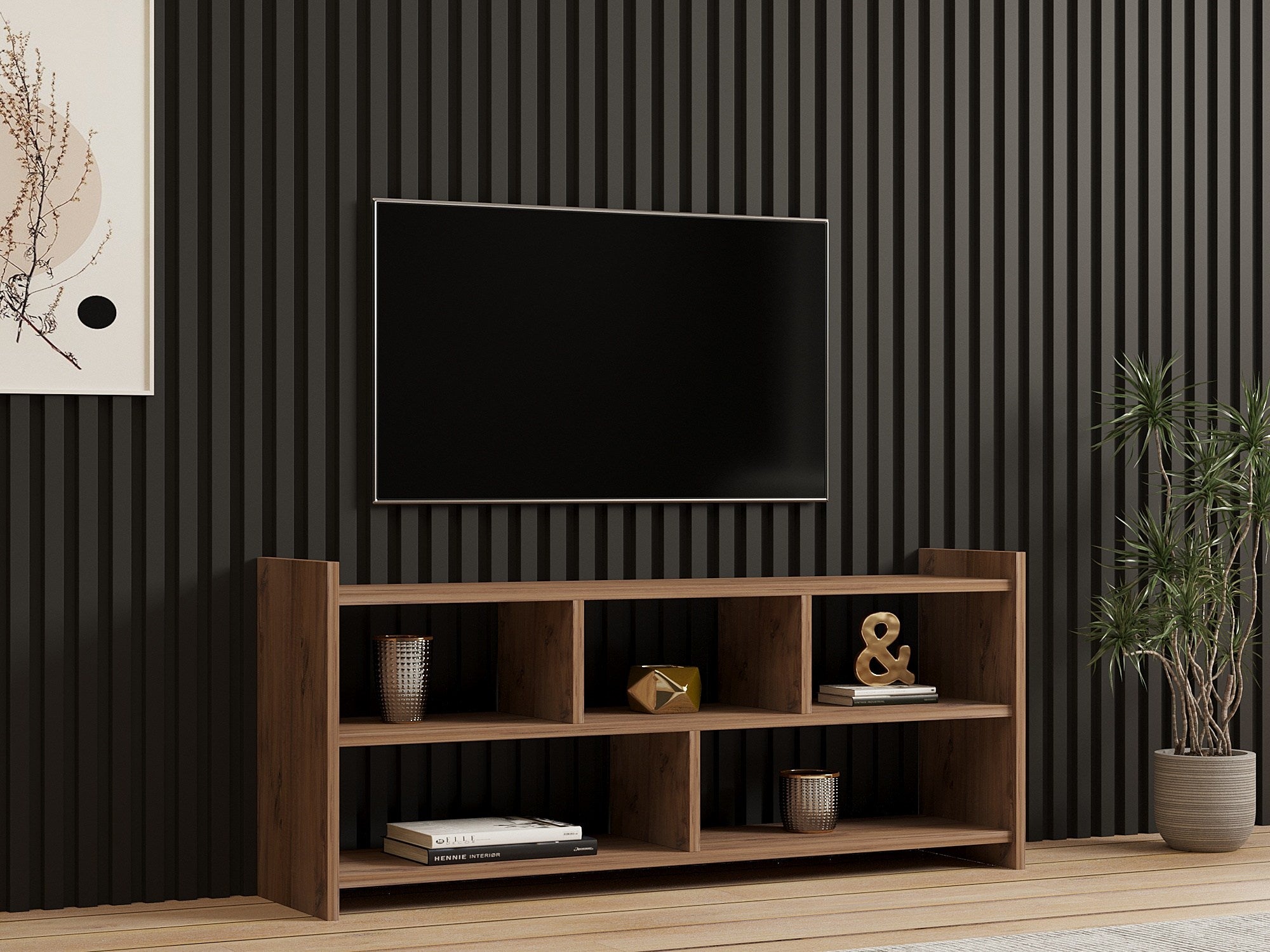 Estante para TV – 117,5 x 55 x 28 cm – Pinheiro Atlântico – MDF
