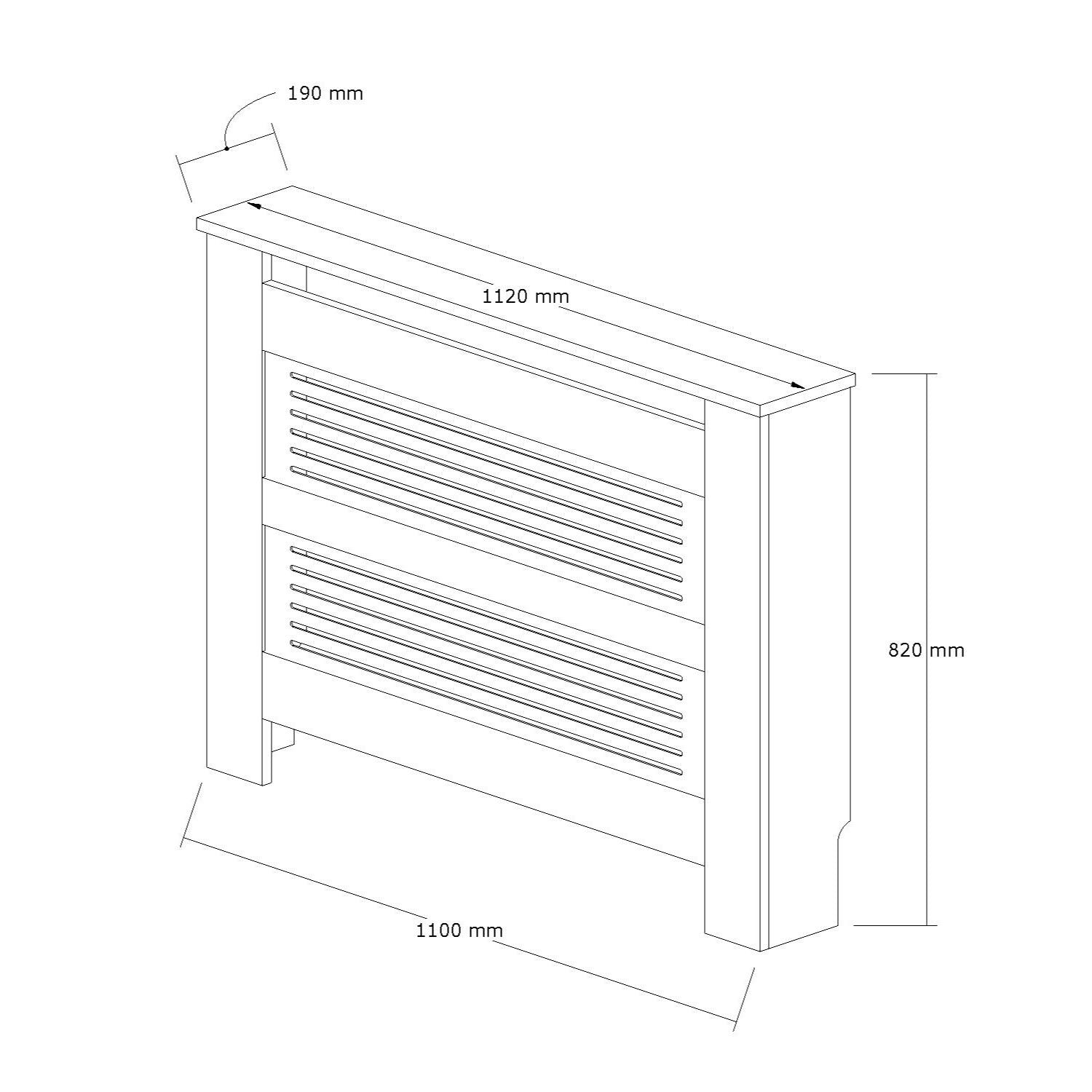 Armário para Radiador – 112 cm x 82 cm x 30 cm – Nogueira e Branco – Aglomerado e MDF
