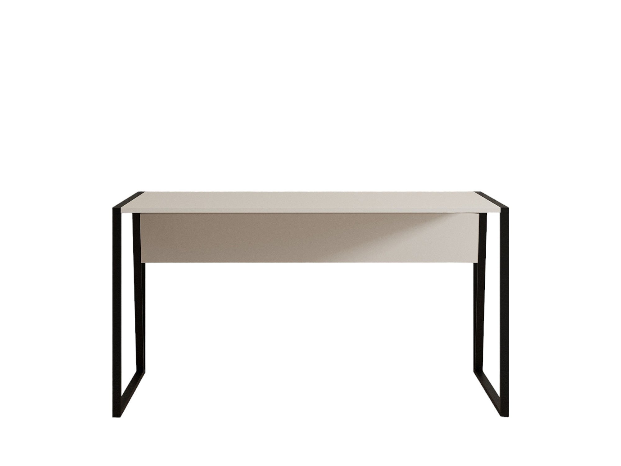 Secretária de Estudo – 140 cm x 74 cm x 70 cm – Branco e Preto – Painel de Partículas e Metal