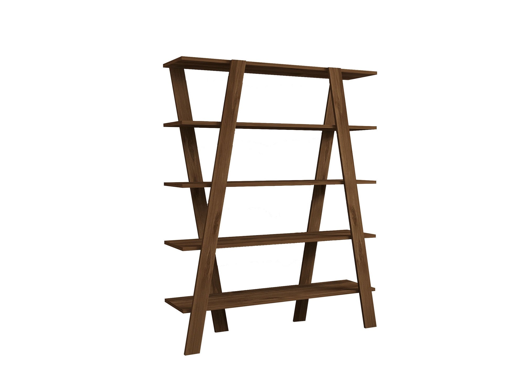 Estante escandinava em nogueira – 120 x 150 x 25 cm – nogueira – painel de partículas revestido a melamina