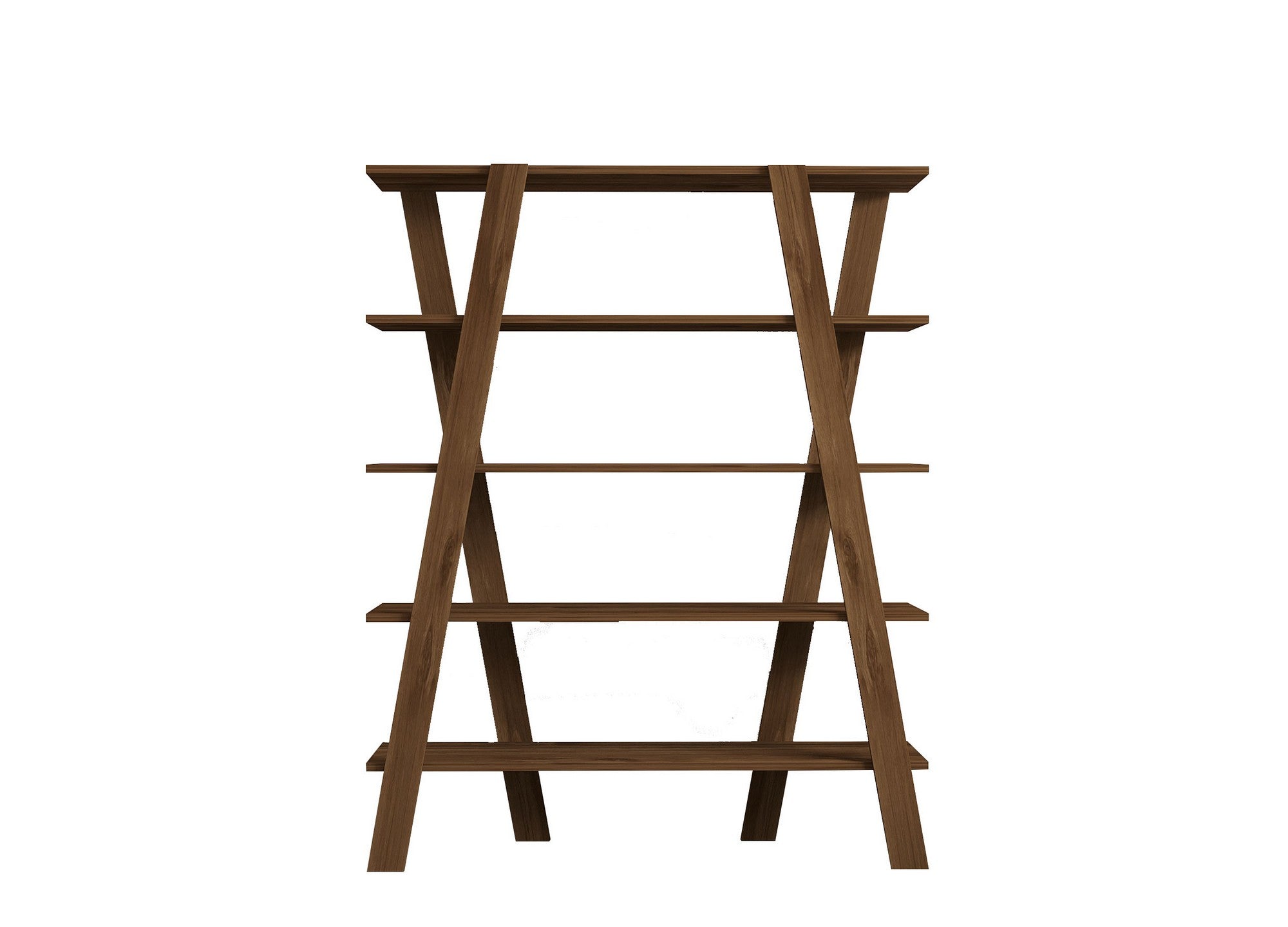 Estante escandinava em nogueira – 120 x 150 x 25 cm – nogueira – painel de partículas revestido a melamina