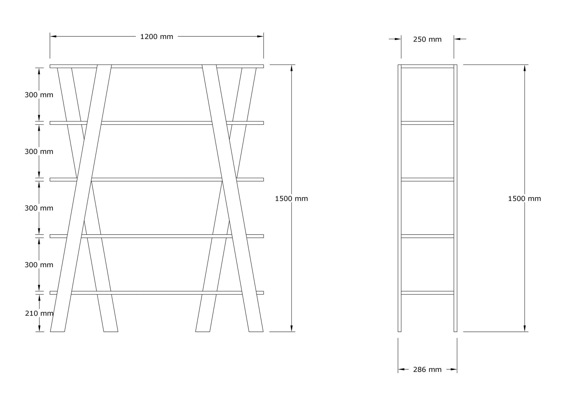 Estante de livros – 120 cm x 150 cm x 25 cm – Branco – Painéis de partículas revestidos a melamina