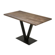 Mesa de Jantar Elegante, 100% Madeira de Pinho com Pés de Metal, 125 x 77 x 66 cm, Acabamento em Nogueira e Preto | Perfeita para Salas de Jantar e Reuniões Modernas