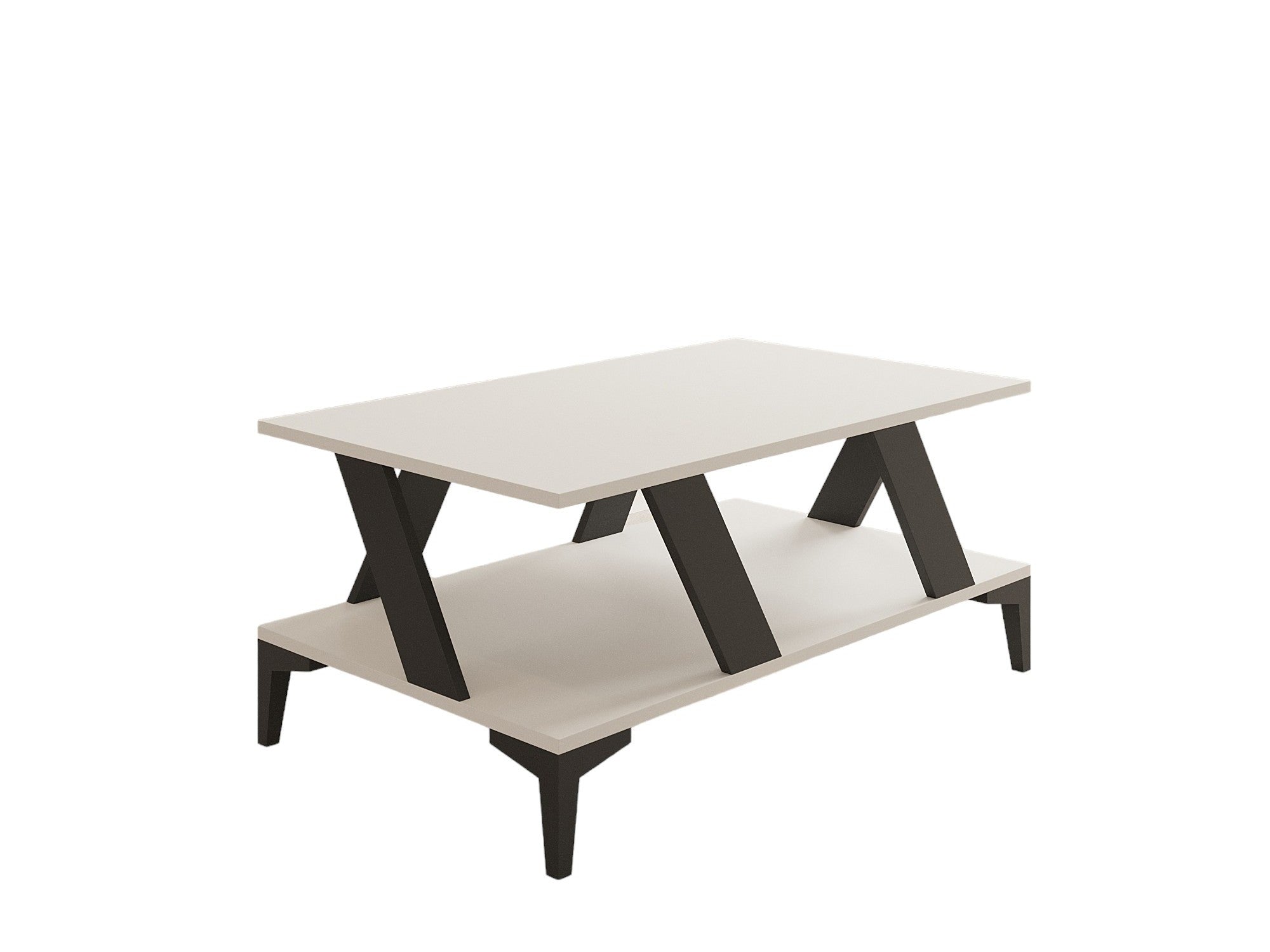 Mesa de Centro Antracite e Branca - Design Moderno com Revestimento Melamínico 100x60cm