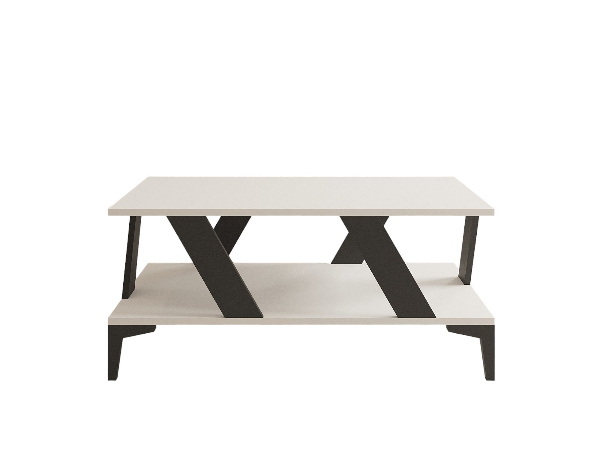 Mesa de Centro Antracite e Branca - Design Moderno com Revestimento Melamínico 100x60cm