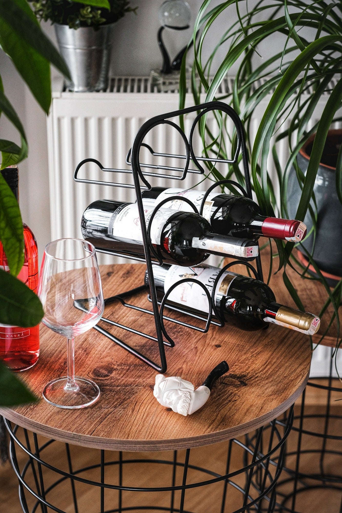 Suporte para garrafa de vinho-Jade-Preto