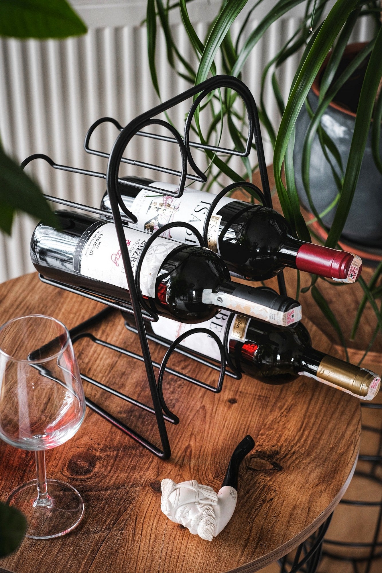 Suporte para garrafa de vinho-Jade-Preto