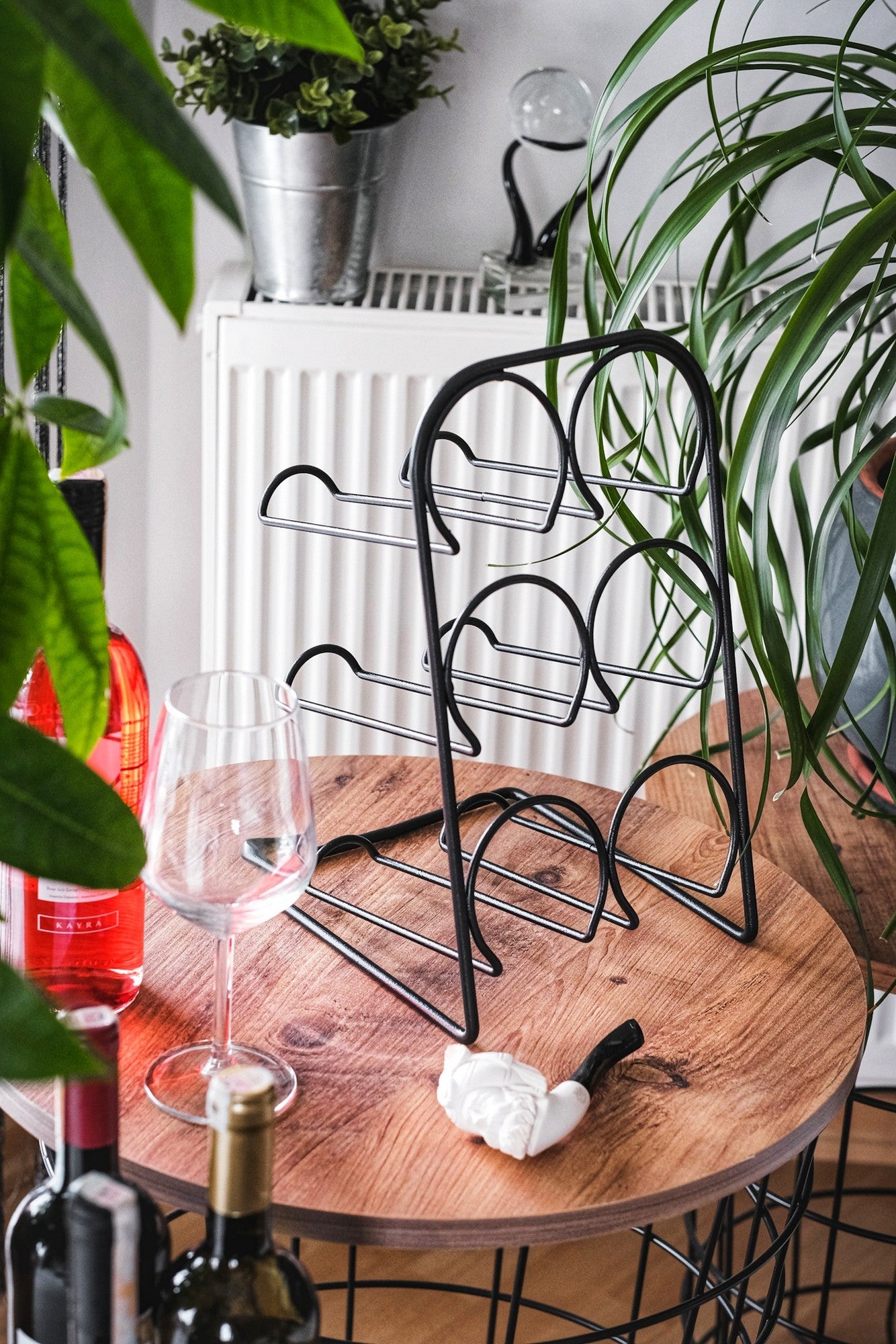 Suporte para garrafa de vinho-Jade-Preto