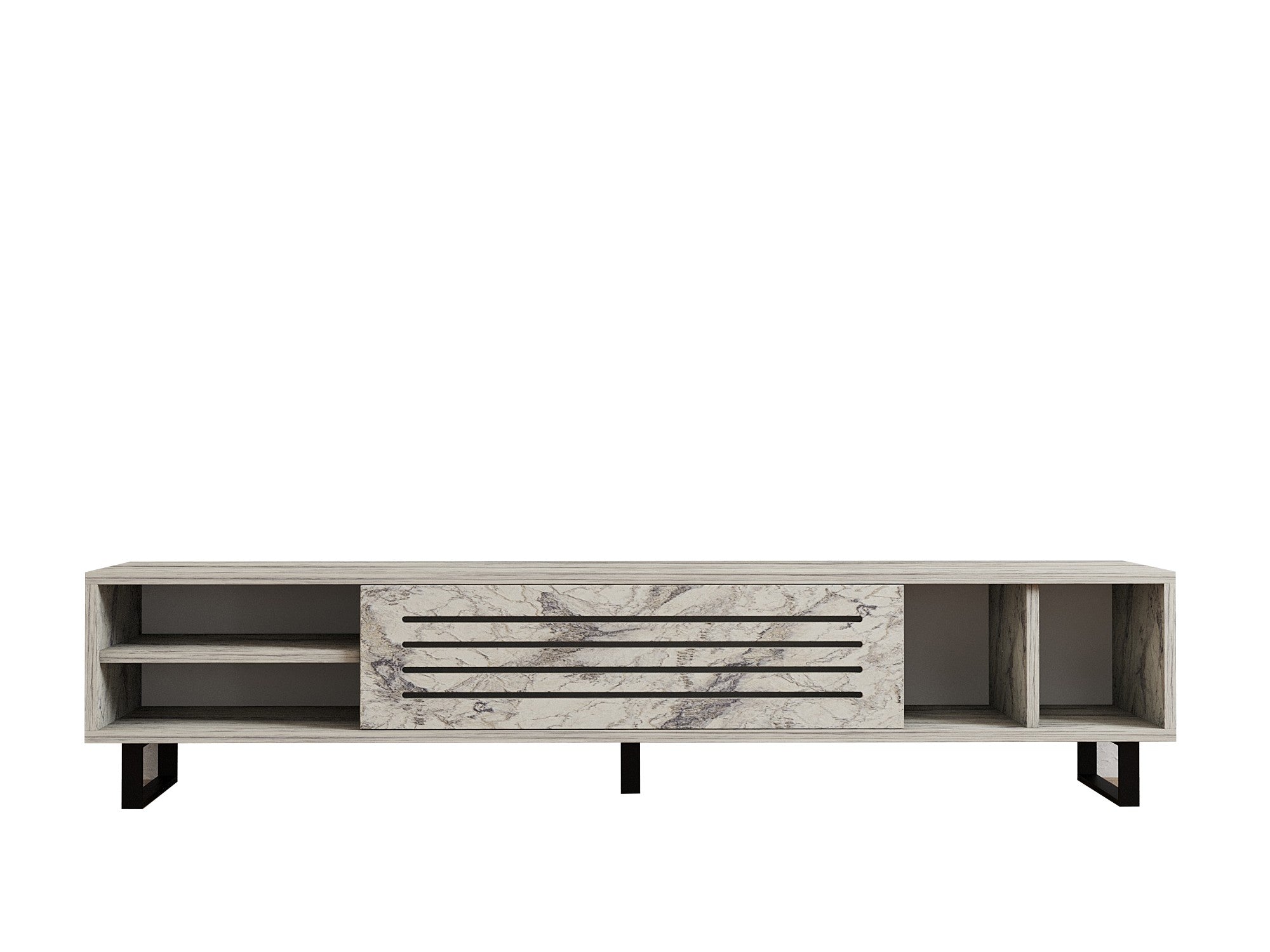 Móvel de TV – 160cm x 35cm x 40cm – Mármore Freesia – Painel de partículas revestido a melamina