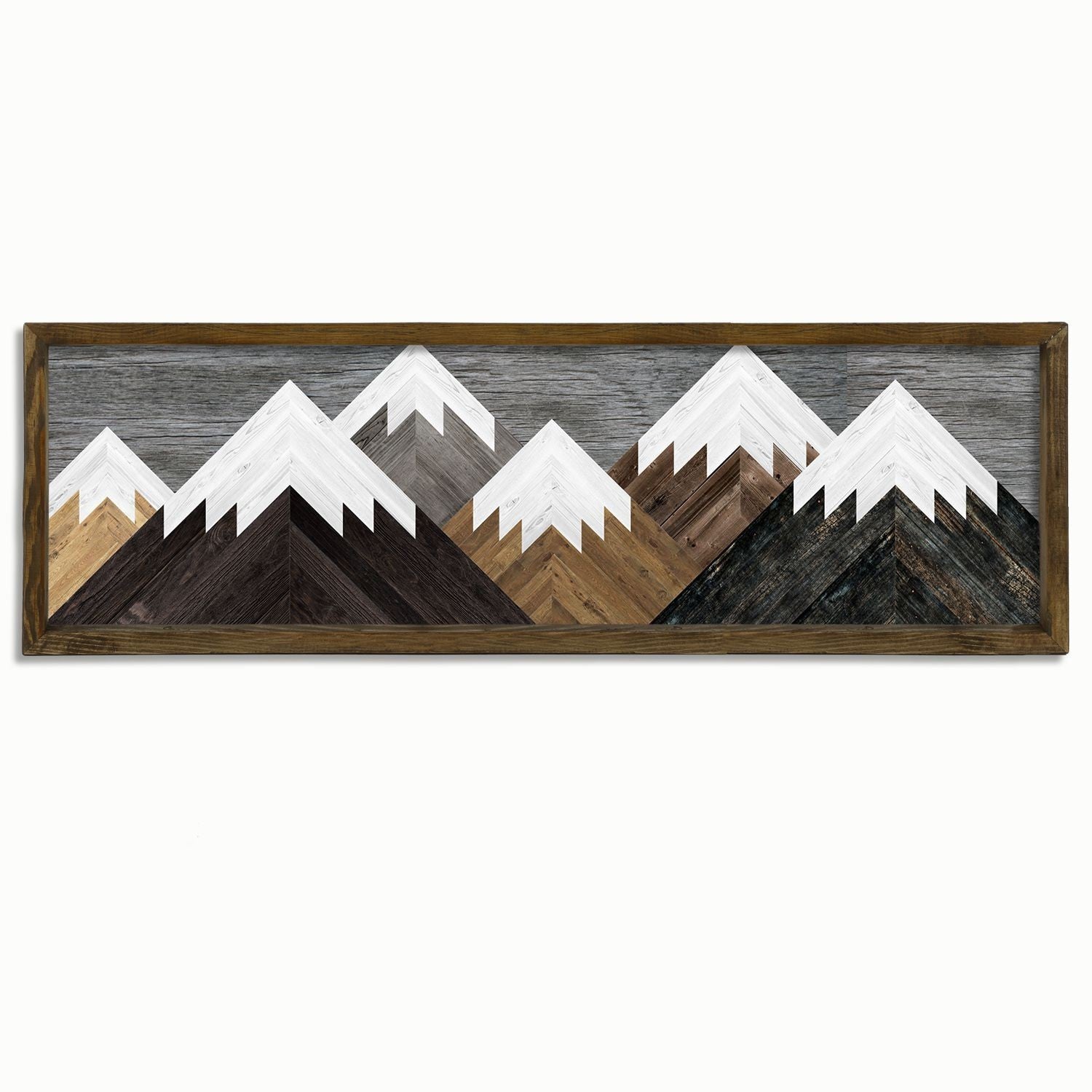 Quadro decorativo em MDF – 35 x 120 cm – moldura de madeira de pinho