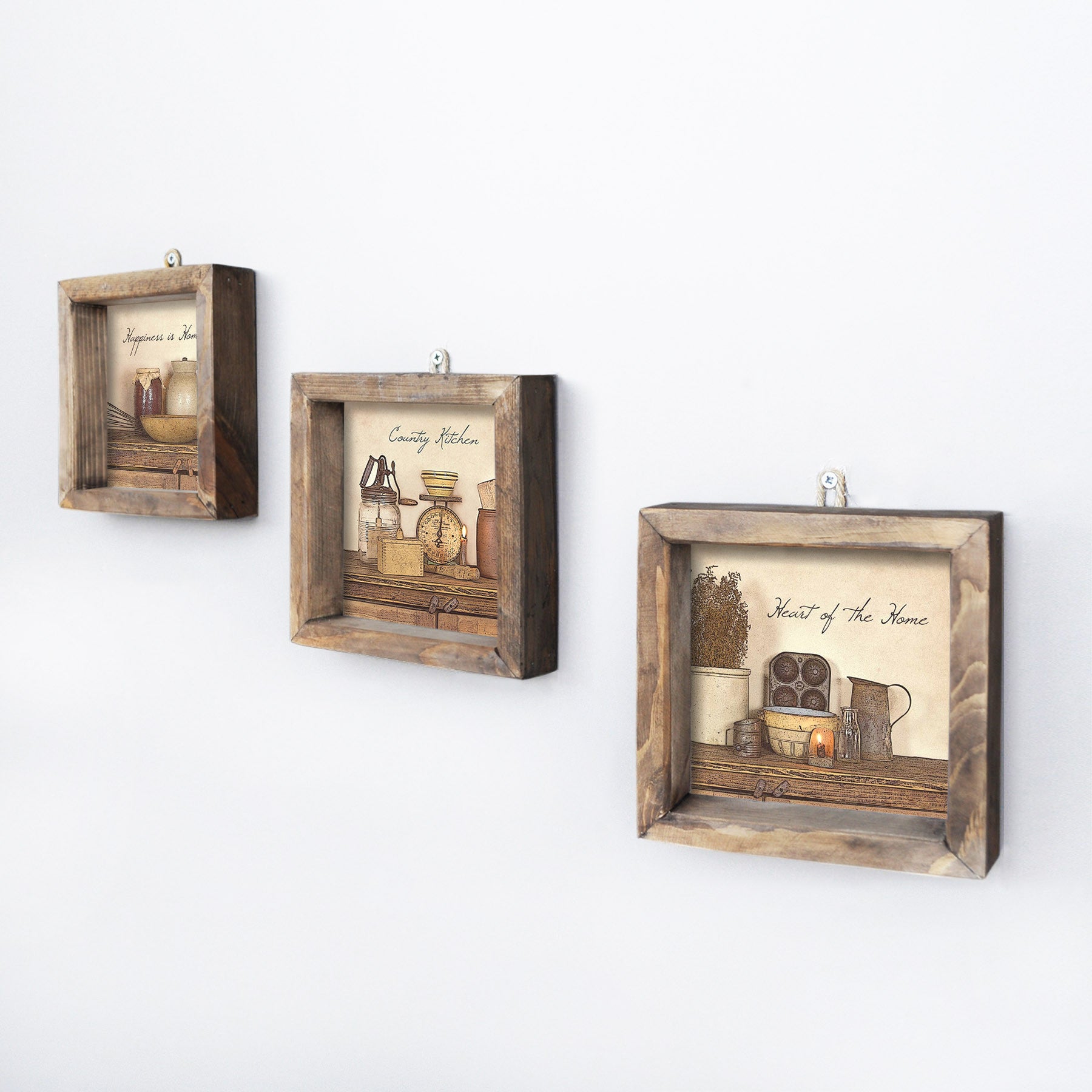 Quadro Decorativo em MDF – 15 x 15 cm – Moldura em Madeira de Pinho