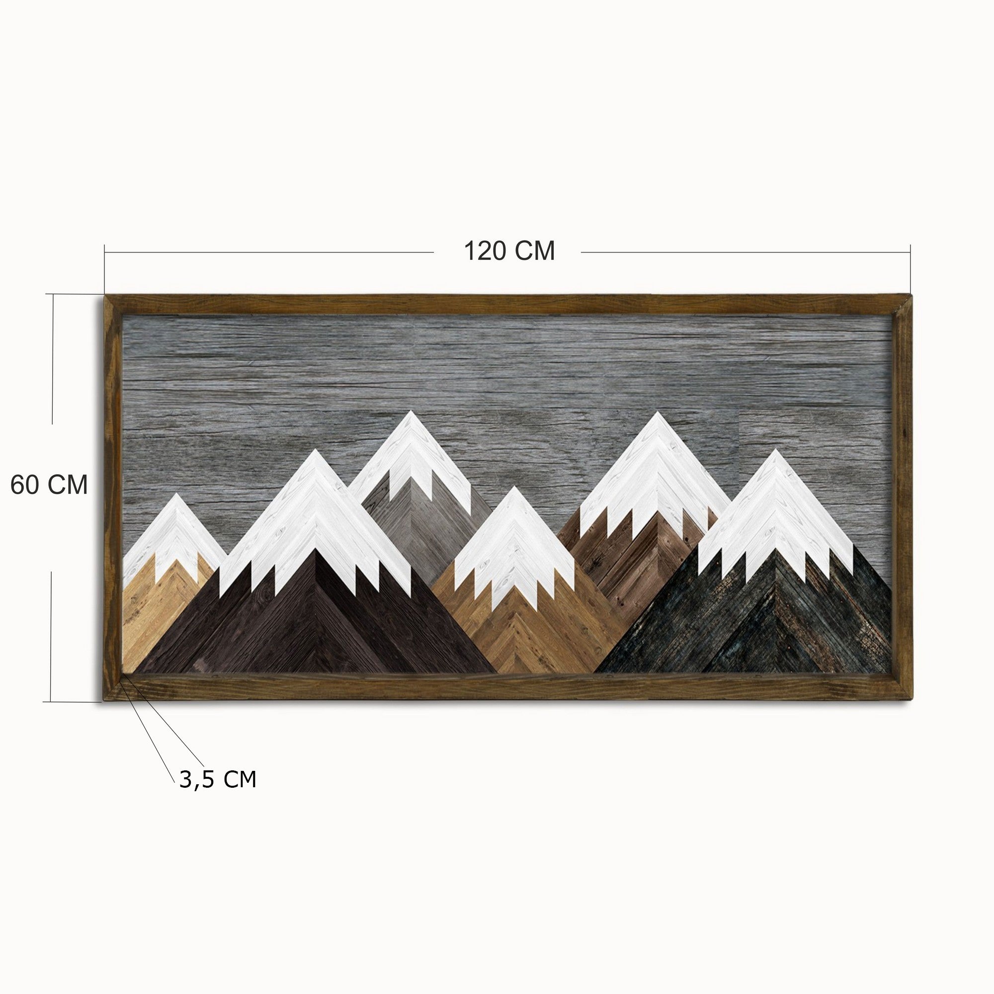 Quadro decorativo emoldurado – 60 x 120 cm – madeira de pinho – MDF