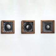 Conjunto de 3 Quadros Decorativos MDF Multicolor com Moldura em Madeira - 16x16cm