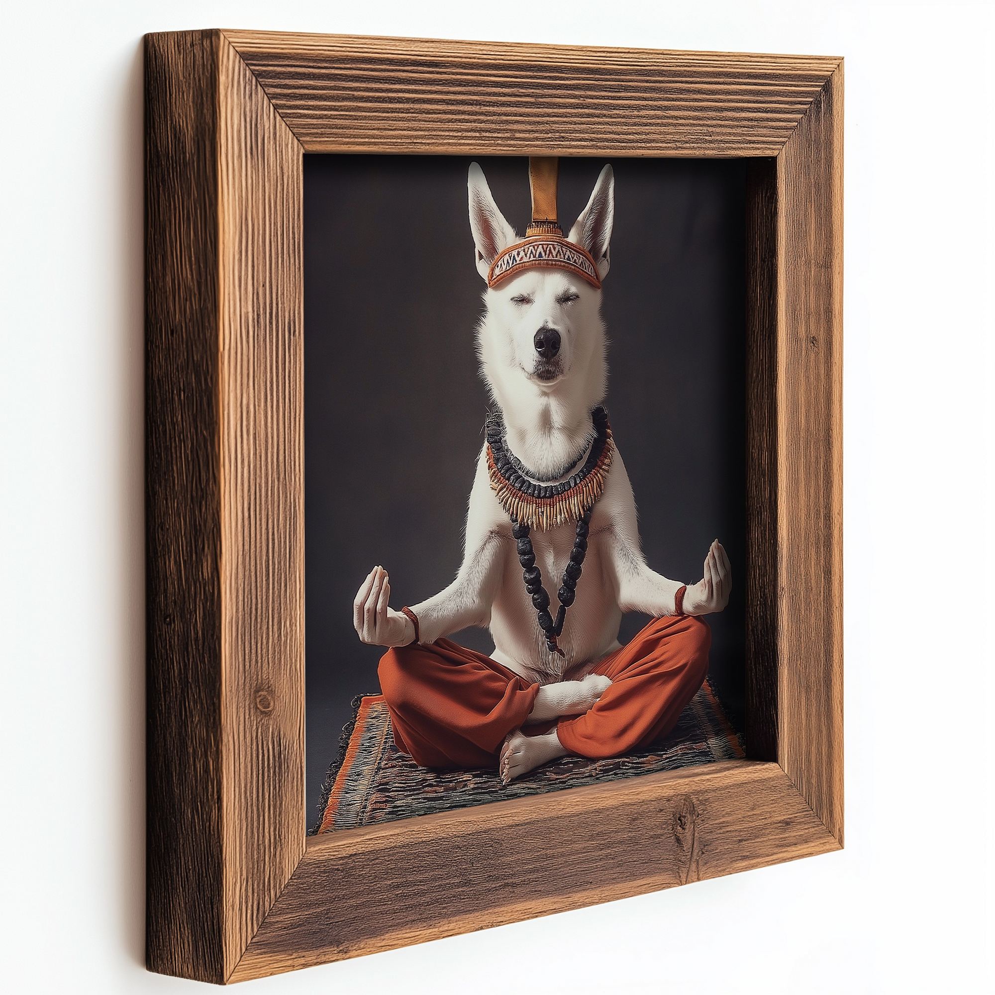 Conjunto de 3 Quadros Decorativos MDF Multicolor com Moldura em Madeira - 16x16cm