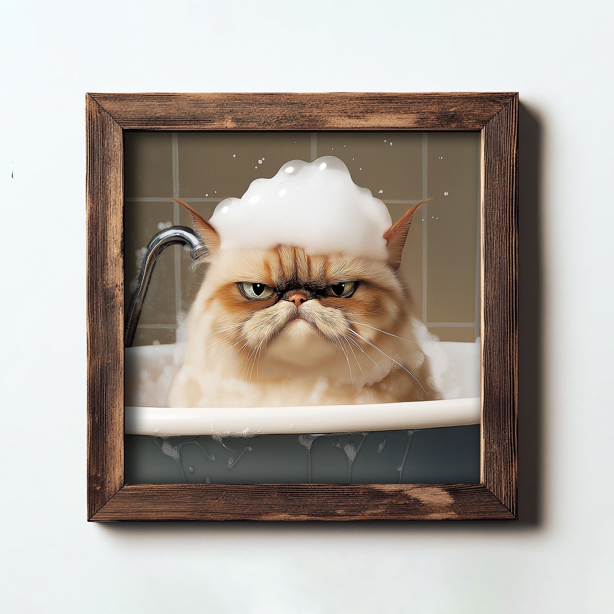 Quadro Decorativo MDF Multicolor 16x16cm com Moldura em Madeira de Abeto - Impressão UV de Alta Qualidade