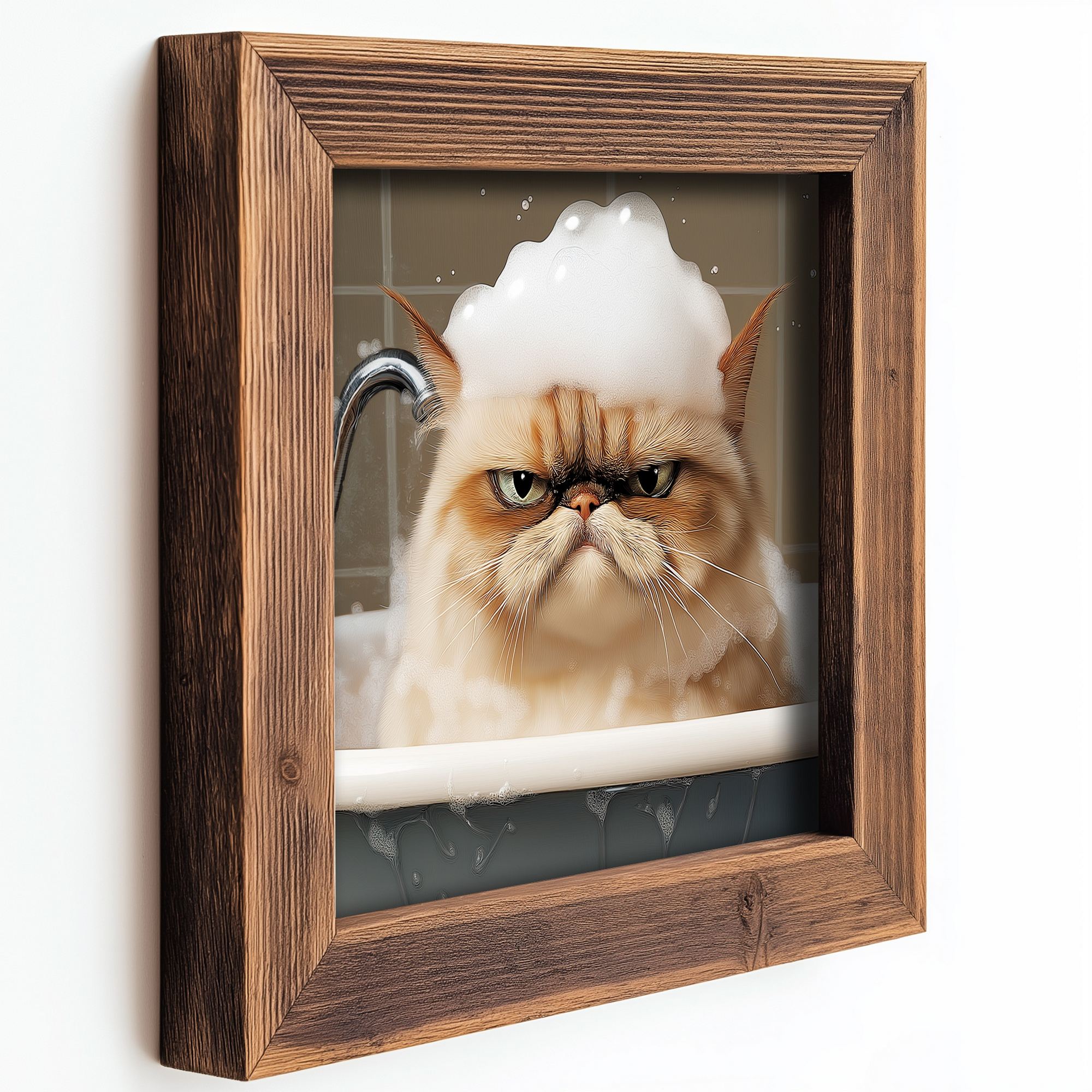 Quadro Decorativo MDF Multicolor 16x16cm com Moldura em Madeira de Abeto - Impressão UV de Alta Qualidade