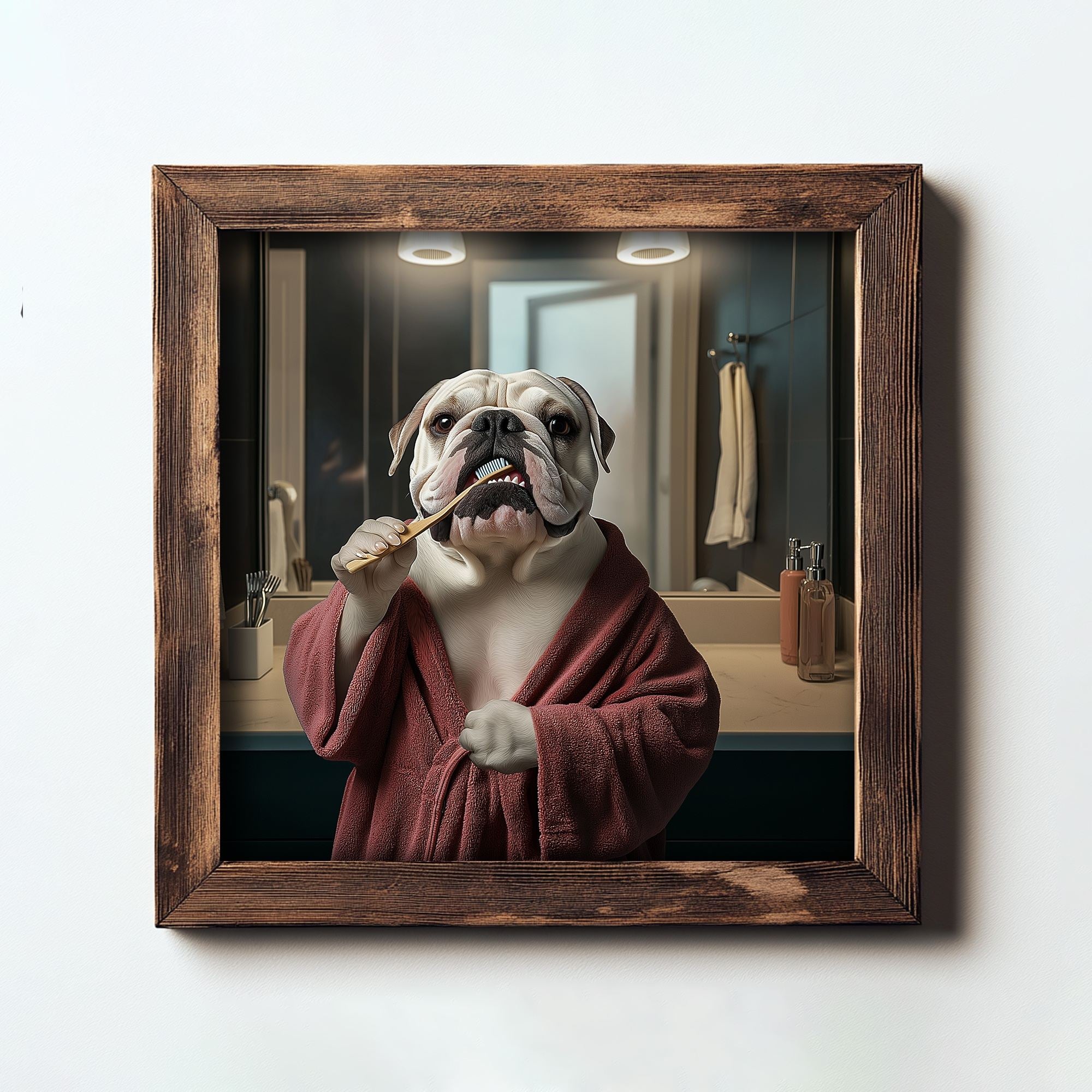 Quadro Decorativo MDF Multicolor com Moldura em Madeira de Abeto - 16x16cm - Impressão UV de Alta Qualidade