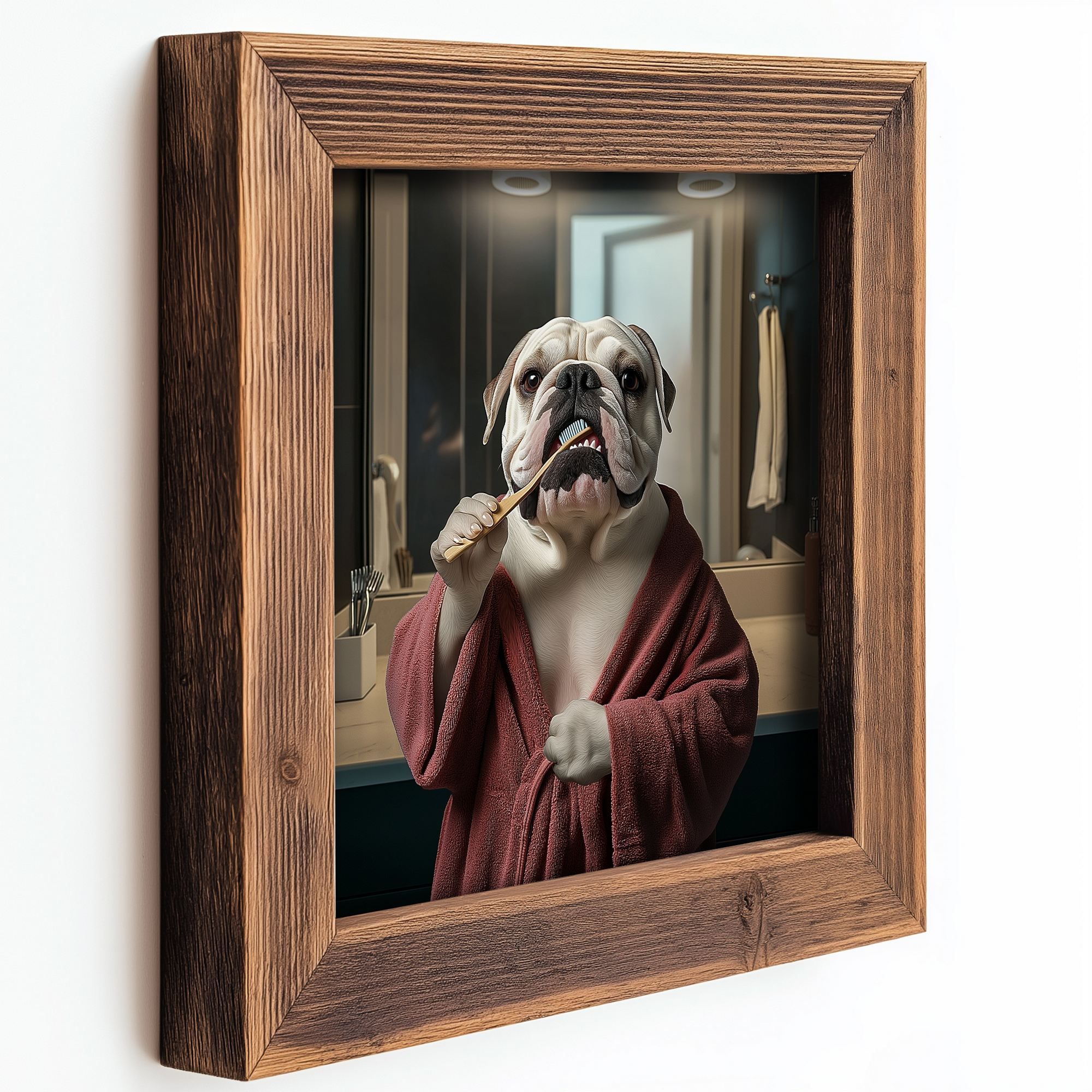 Quadro Decorativo MDF Multicolor com Moldura em Madeira de Abeto - 16x16cm - Impressão UV de Alta Qualidade