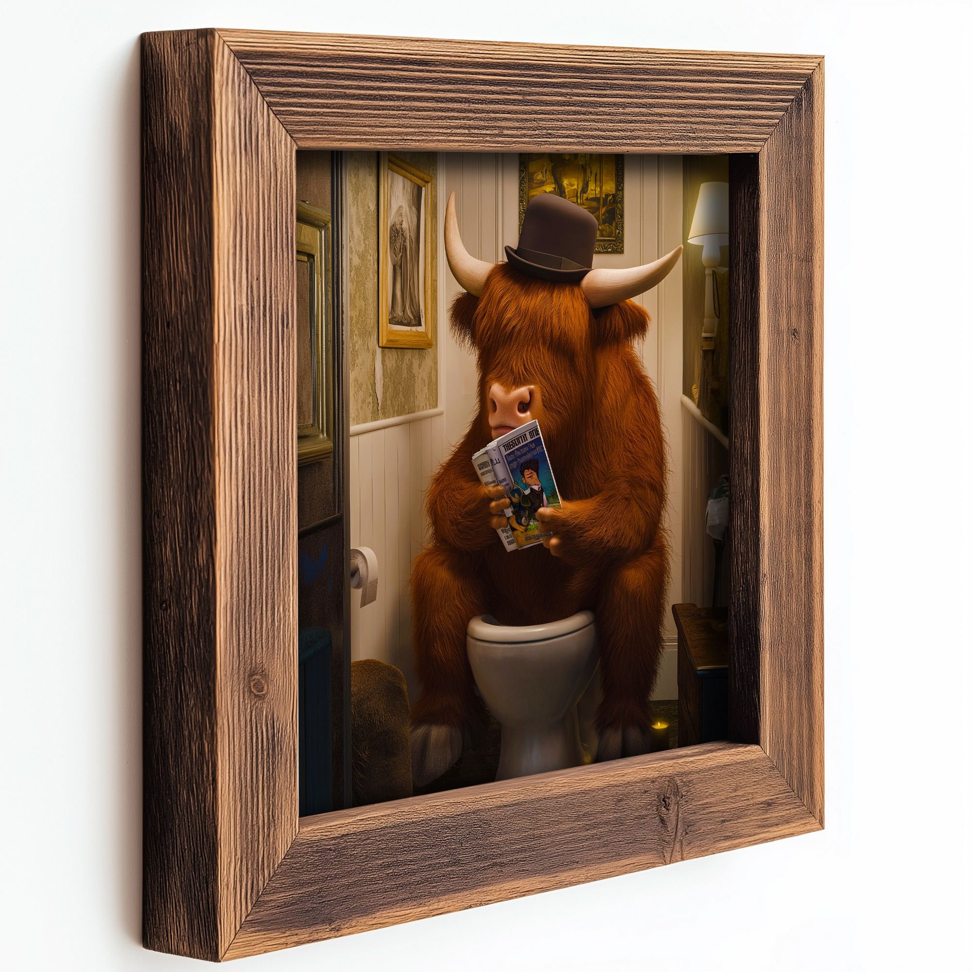 Quadro Decorativo MDF Multicolor com Moldura em Madeira de Abeto - 16x16cm - Impressão UV de Alta Qualidade