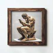 Quadro Decorativo MDF Multicolor com Moldura em Madeira de Abeto - 16x16cm - Impressão UV de Alta Qualidade