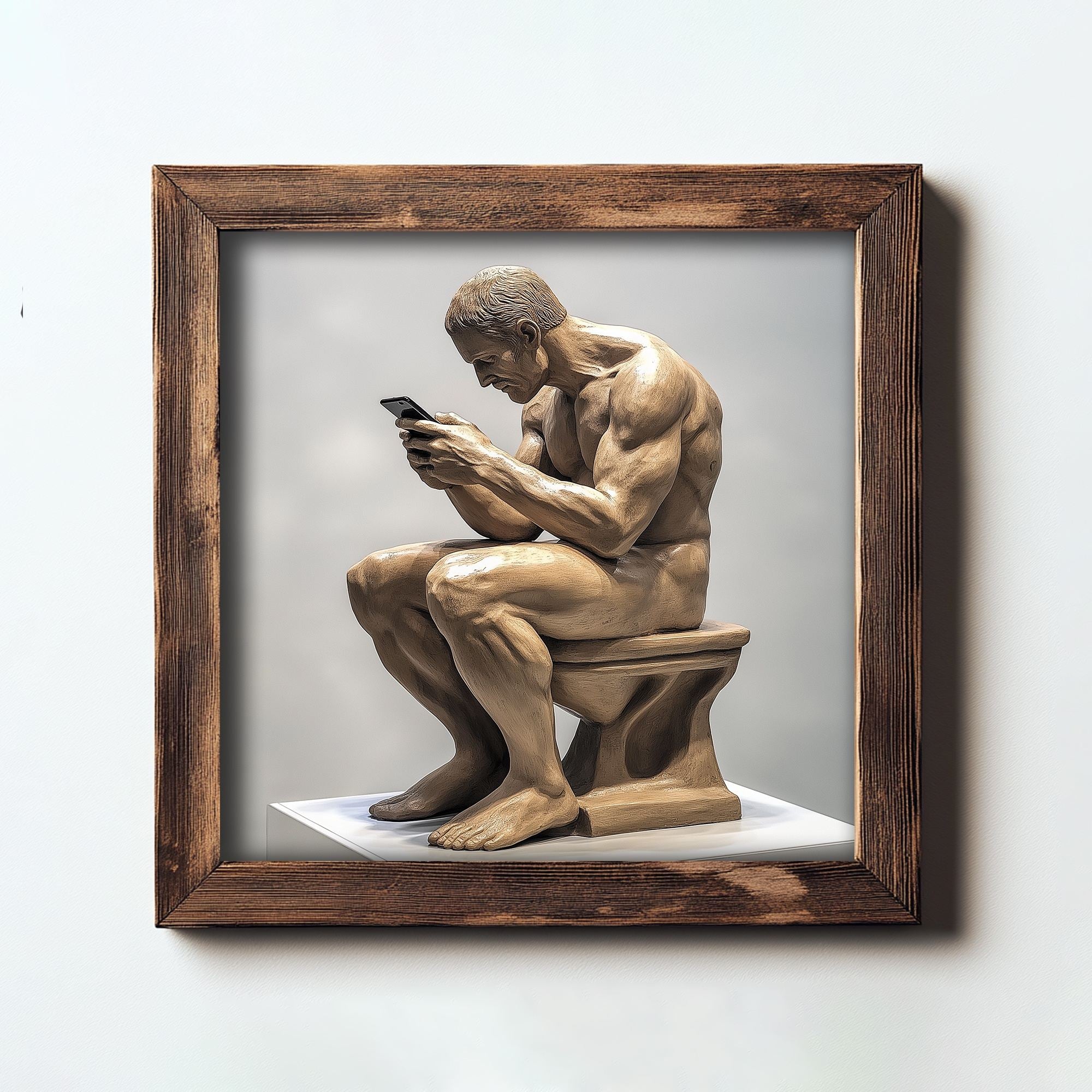 Quadro Decorativo MDF Multicolor com Moldura em Madeira de Abeto - 16x16cm - Impressão UV de Alta Qualidade