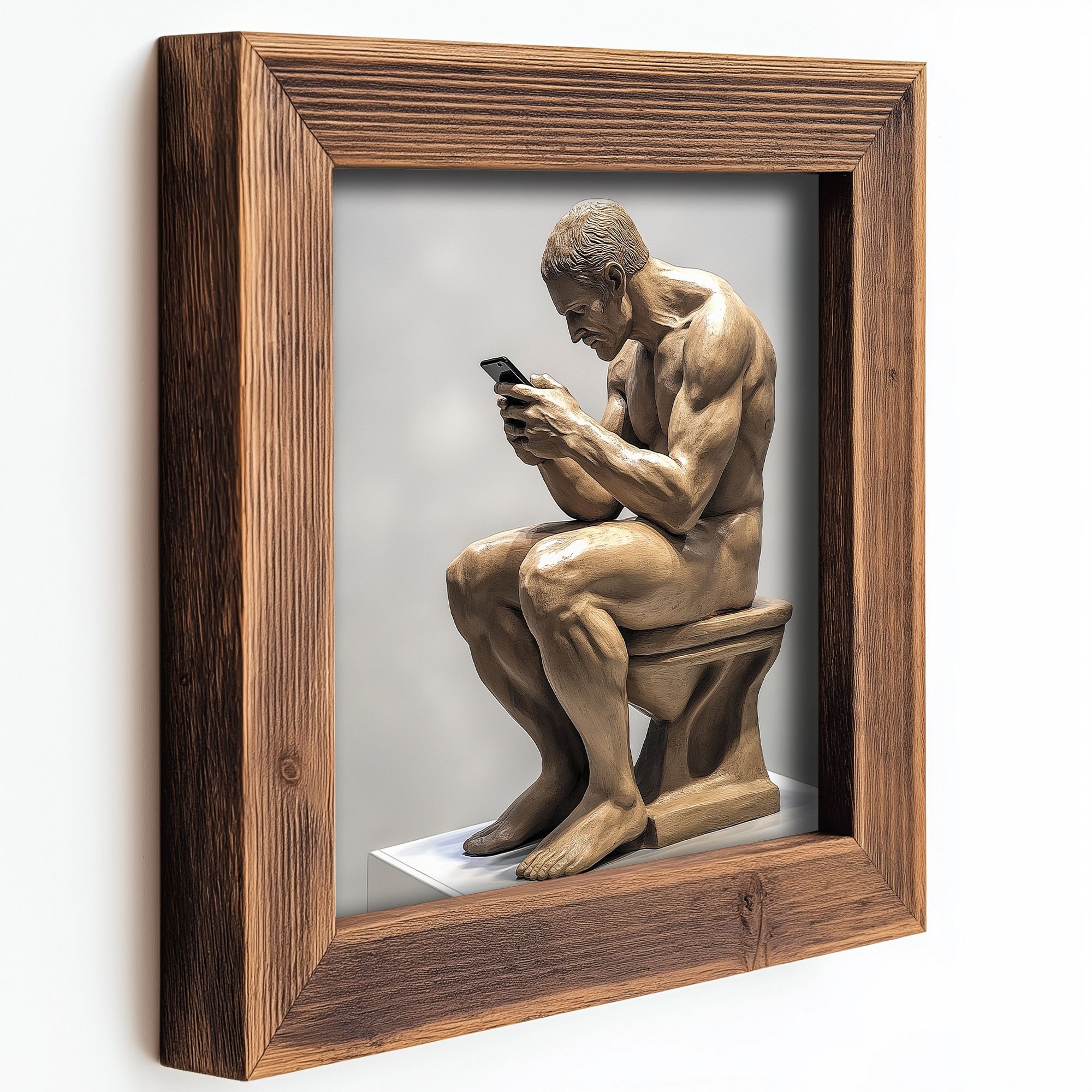 Quadro Decorativo MDF Multicolor com Moldura em Madeira de Abeto - 16x16cm - Impressão UV de Alta Qualidade