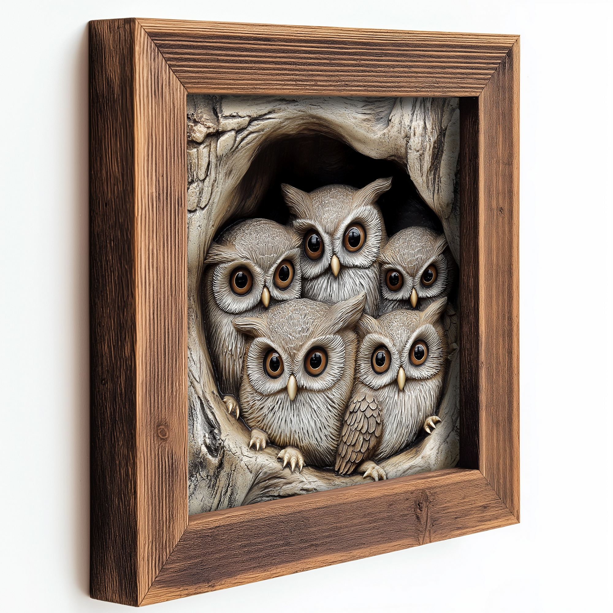 Quadro Decorativo MDF Multicolor com Moldura em Madeira de Abeto - 16x16cm - Impressão UV de Alta Qualidade