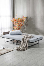 Cama Dobrável Completa com Colchão - Metal Branco 80x190cm - Montagem Fácil