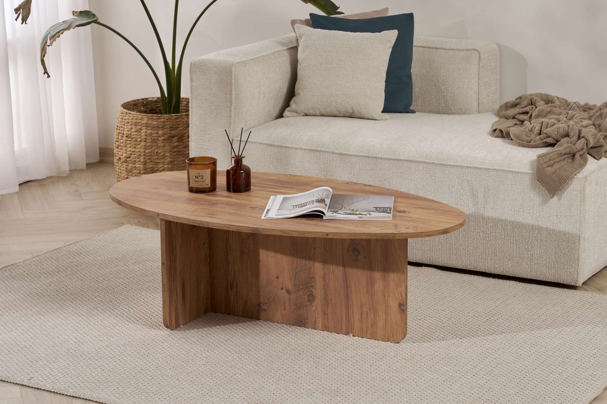 Mesa de Centro Atlantic Pine - Design Moderno com Revestimento Melamínico 120x65x40cm
