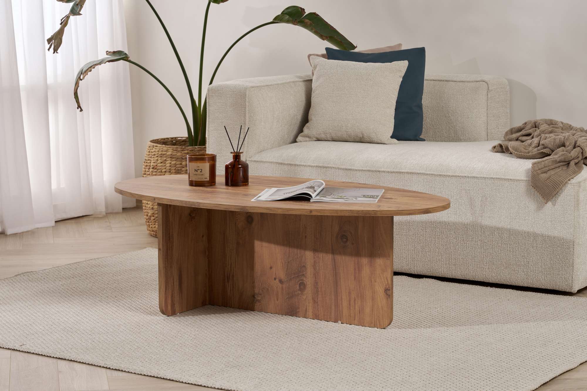 Mesa de Centro Atlantic Pine - Design Moderno com Revestimento Melamínico 120x65x40cm