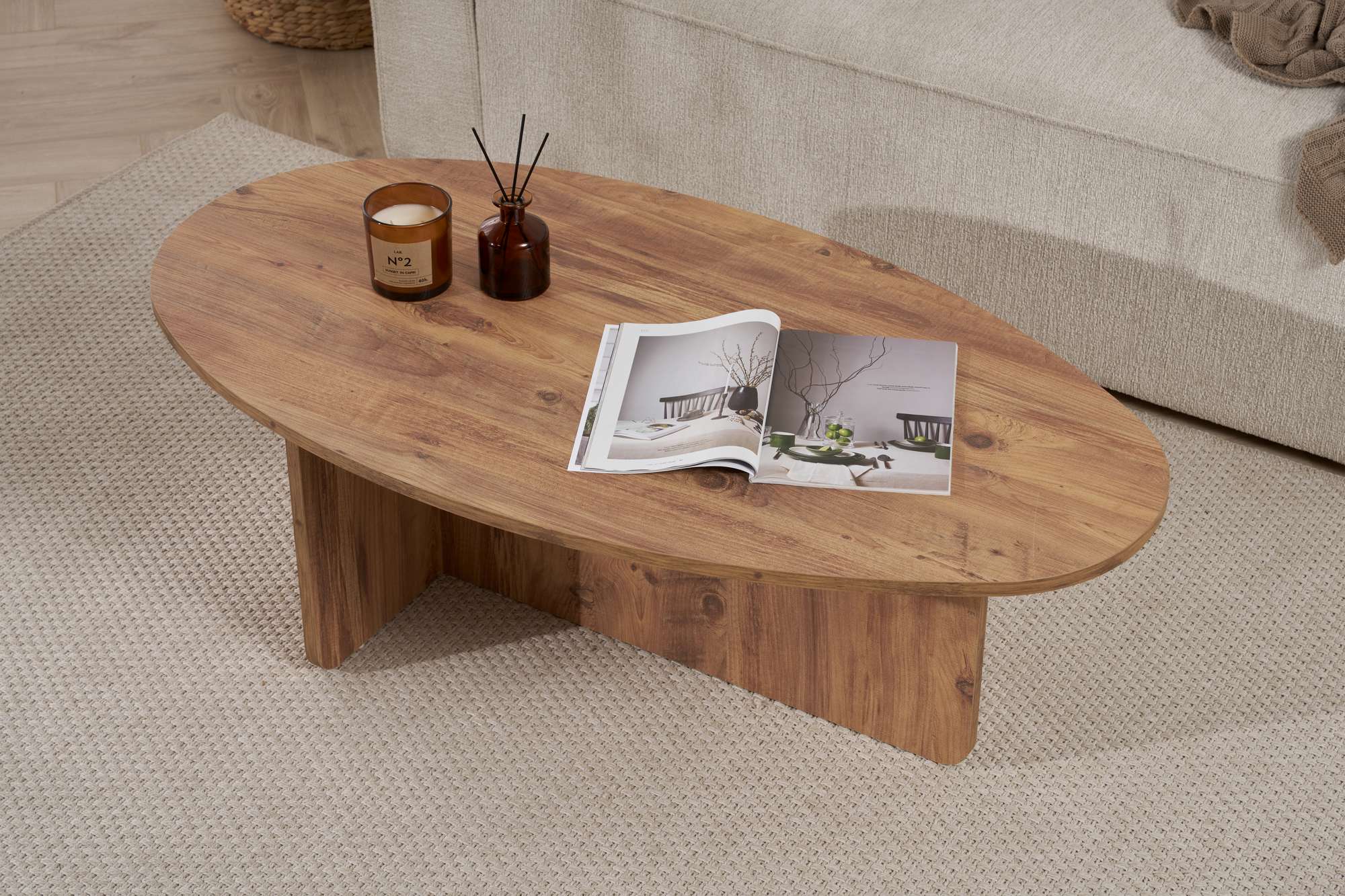 Mesa de Centro Atlantic Pine - Design Moderno com Revestimento Melamínico 120x65x40cm