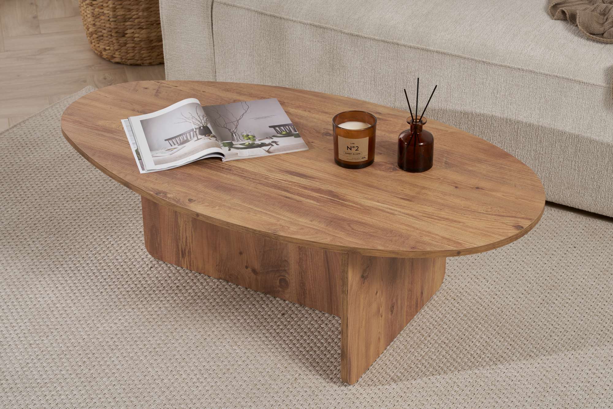 Mesa de Centro Atlantic Pine - Design Moderno com Revestimento Melamínico 120x65x40cm