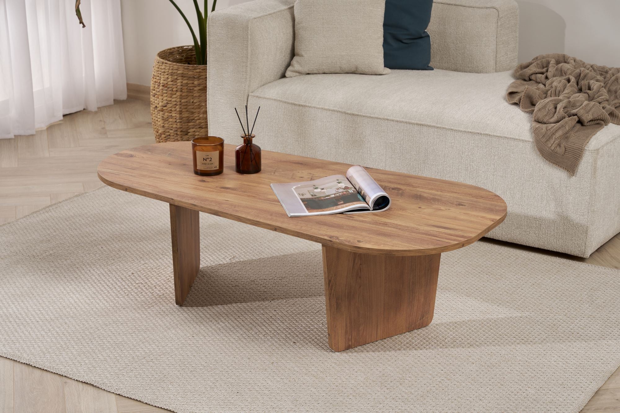 Mesa de Centro Atlantic Pine - 130cm com Revestimento Melamínico Resistente