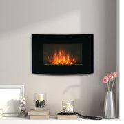 Lareira Elétrica de Parede 65x11,4x52cm - Cor Preto