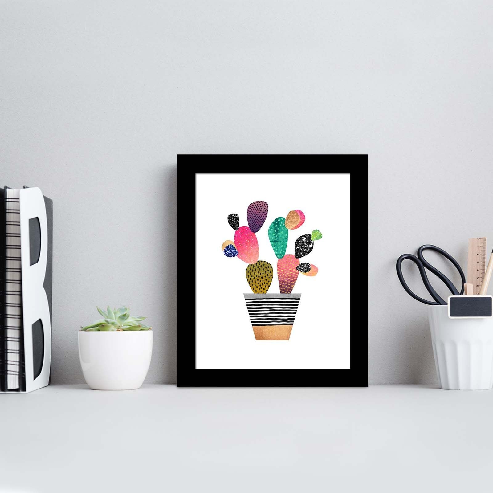 Quadro Decorativo MDF Emoldurado Multicolor 23x28cm - Arte Moderna para Decoração de Interiores