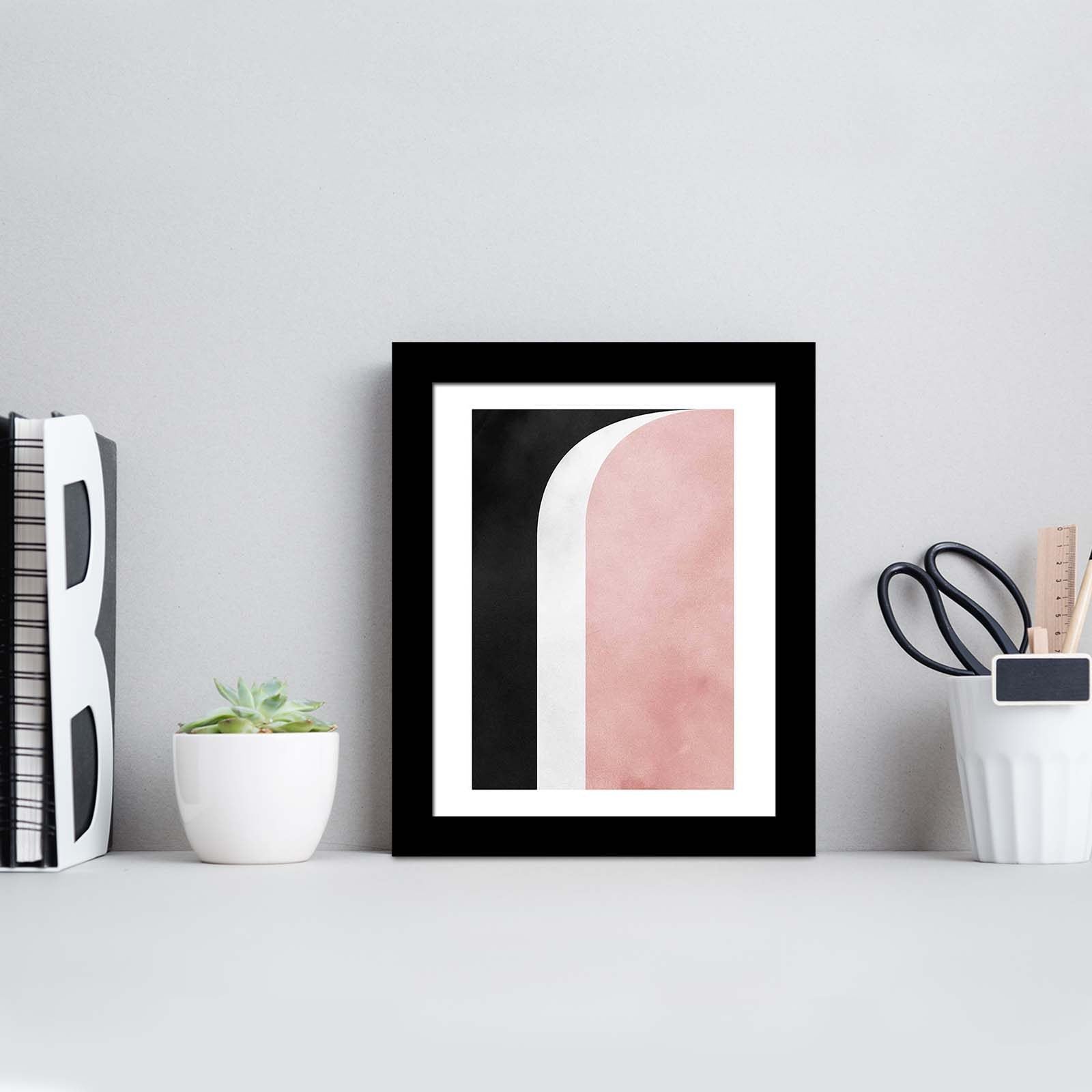 Quadro Decorativo MDF Emoldurado Multicolor 23x28cm - Arte Moderna para Decoração de Interiores