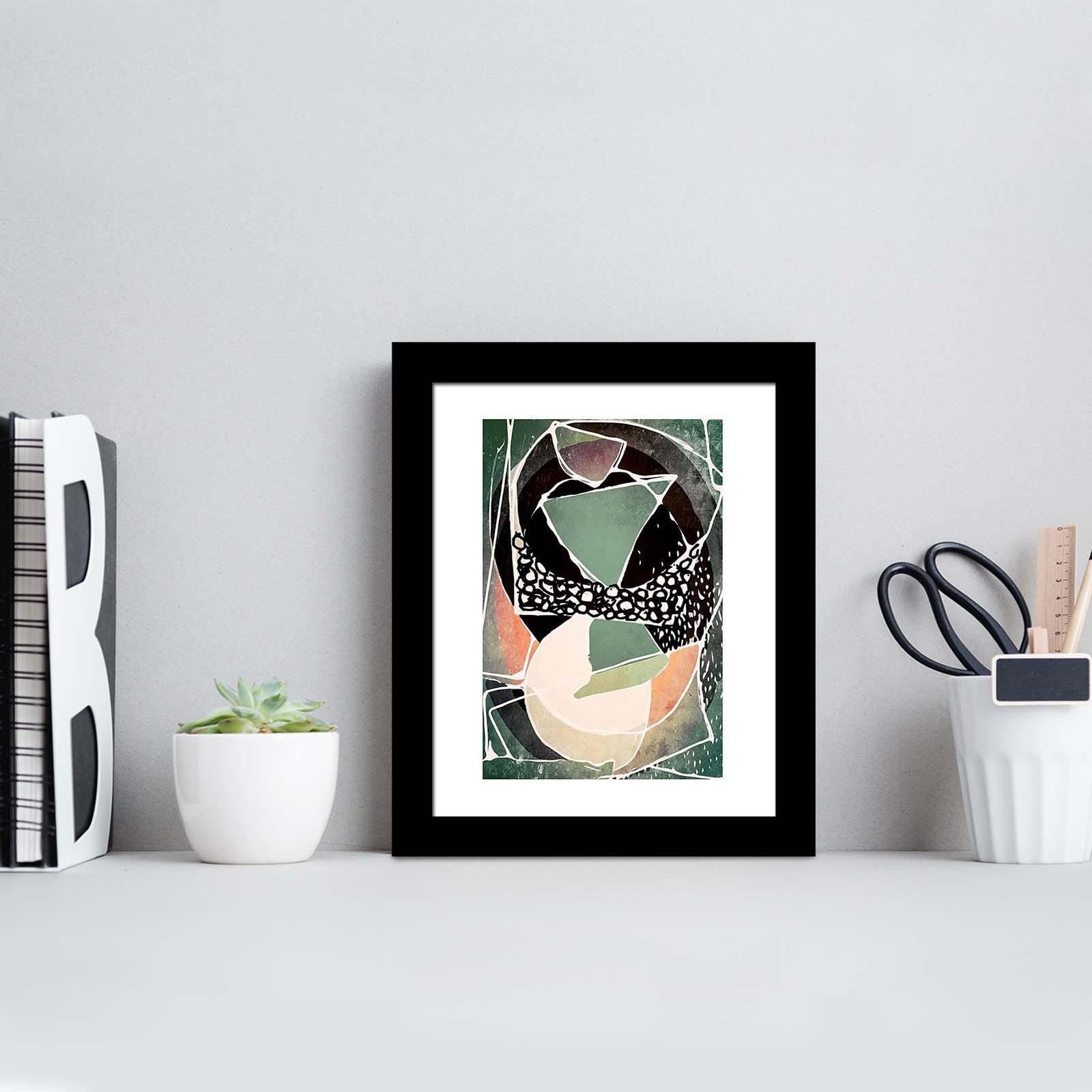 Quadro Decorativo MDF Emoldurado Multicolor Sctcız-007 - Arte Moderna para Decoração de Interiores 23x28cm