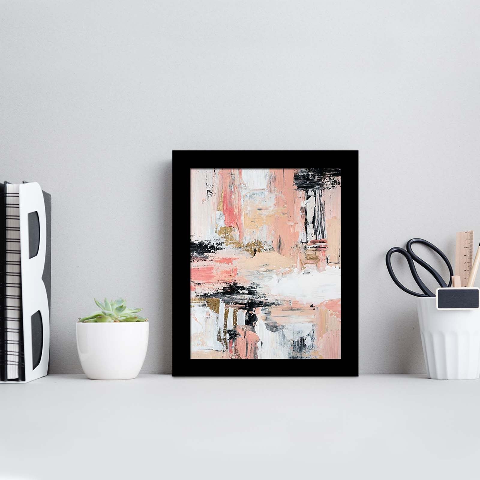 Quadro Decorativo MDF Emoldurado Multicolor 23x28cm - Arte Moderna para Decoração de Interiores