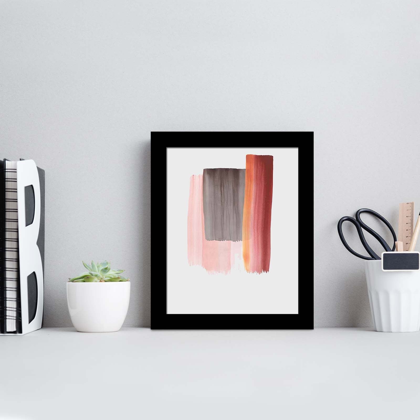 Quadro Decorativo MDF Emoldurado Multicolor 23x28cm - Arte Moderna para Decoração de Interiores