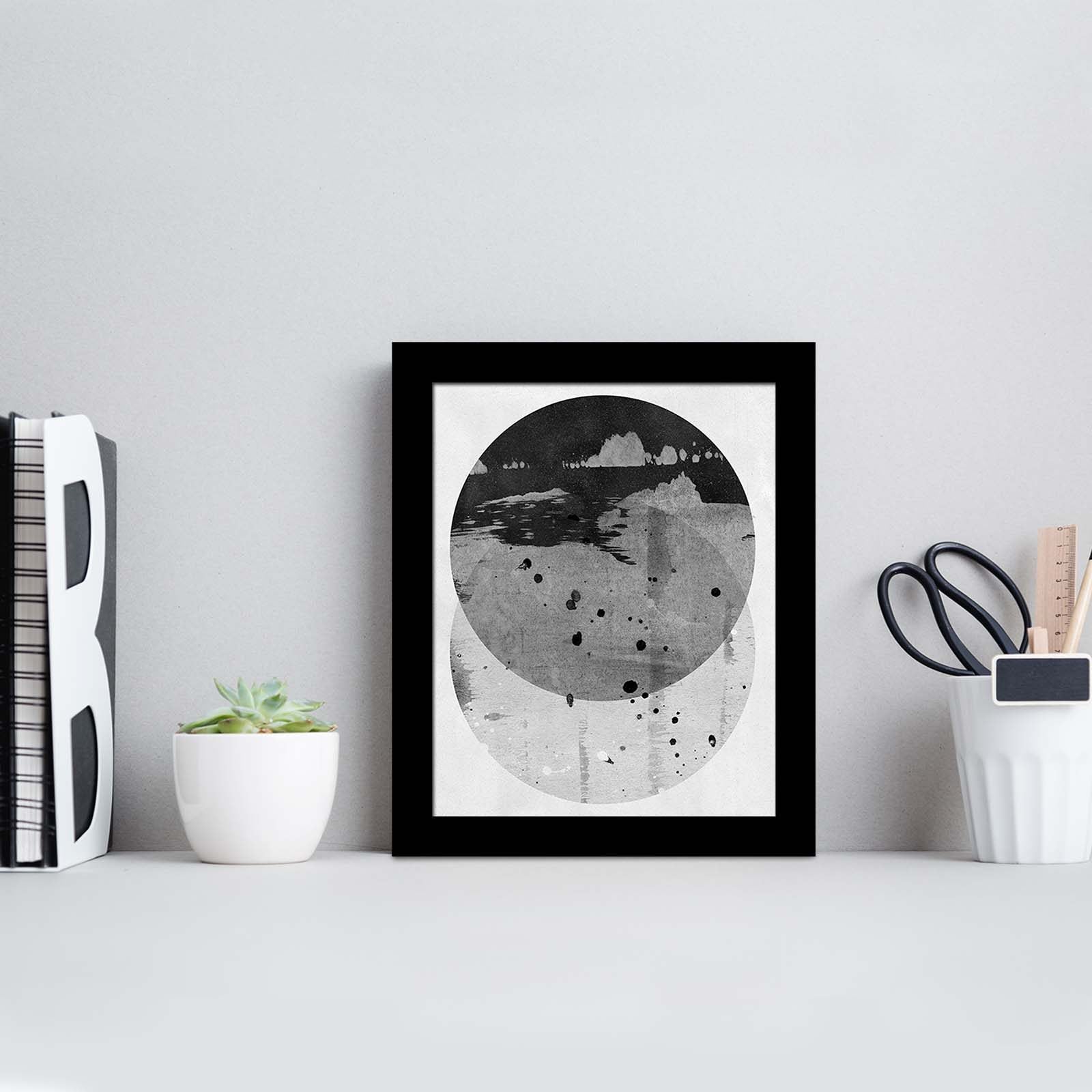 Quadro Decorativo MDF Emoldurado Multicolor 23x28cm - Arte Moderna para Decoração de Interiores