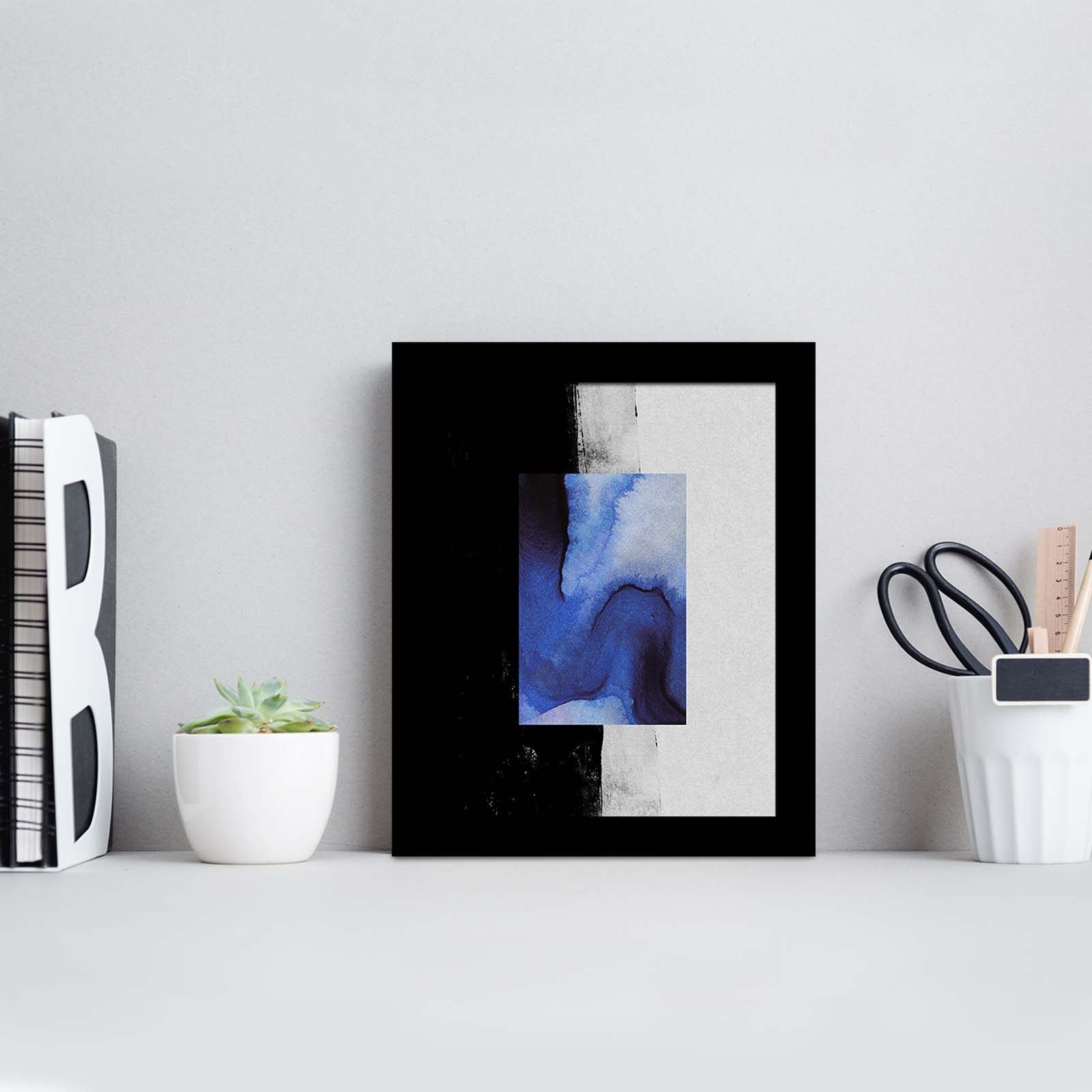 Quadro Decorativo MDF Emoldurado Multicolor 23x28cm - Arte Moderna para Decoração de Interiores