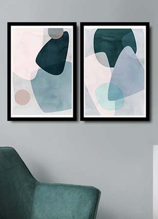 Quadro Decorativo em MDF – 36 x 51 cm (cada peça) – Moldura em PVC – 2 Peças