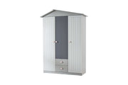 Guarda-roupa – 130cm x 204cm x 57cm – Cinza – Madeira Aglomerada