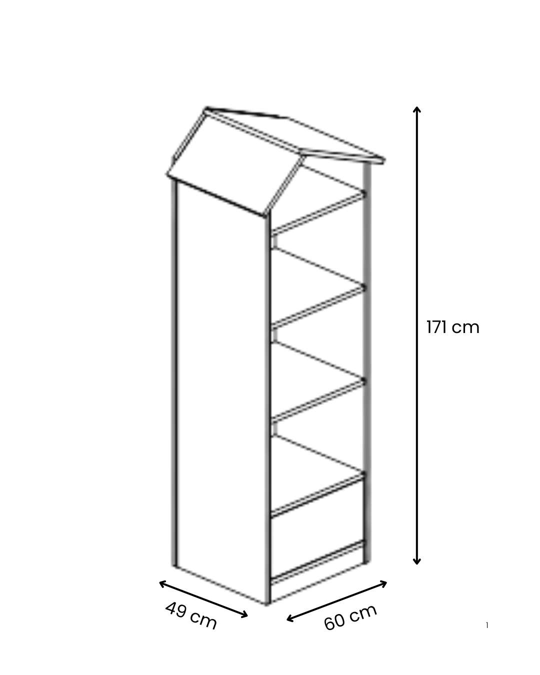 Estante de livros – 60cm x 171cm x 49cm – Cinza – Madeira Aglomerada