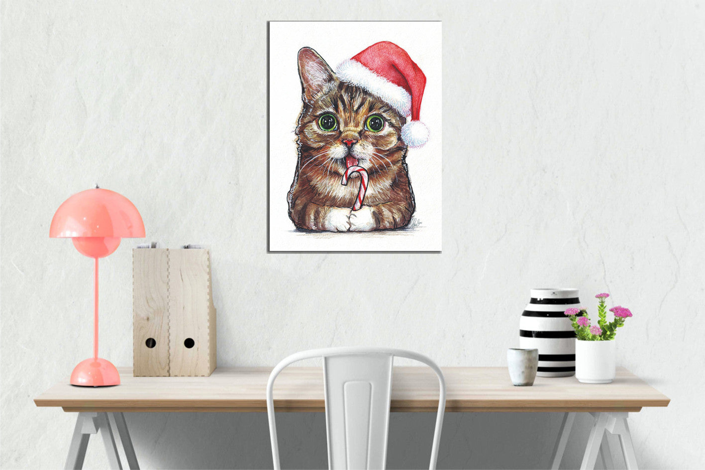 Quadro Decorativo em Tela DC174 Multicolor 30x40cm com Moldura de Madeira - Arte Moderna para Decoração de Interiores