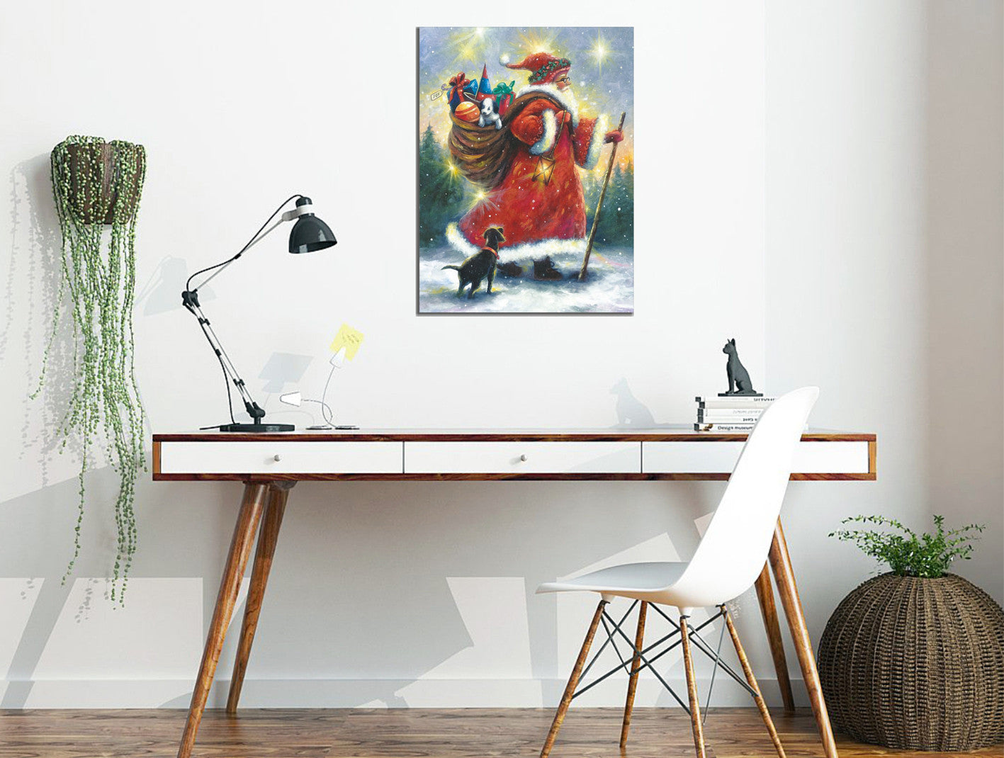 Quadro Decorativo em Tela DC176 Multicolor 30x40cm com Moldura de Madeira - Arte em Canvas 100% para Decoração de Interiores