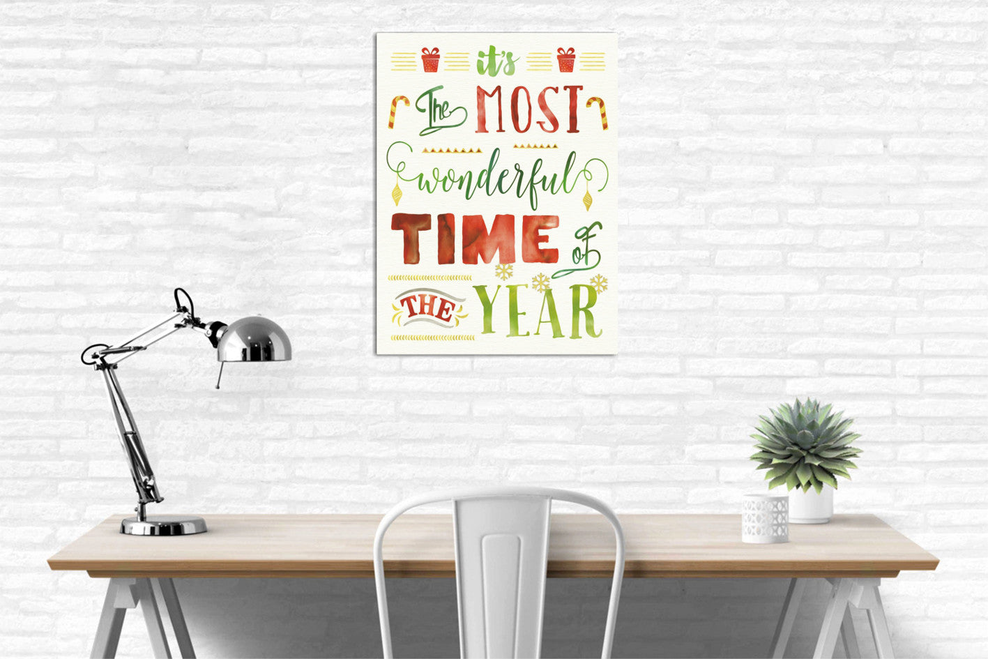 Quadro Decorativo em Tela DC178 Multicolor 30x40cm com Moldura de Madeira - Arte em Canvas 100%