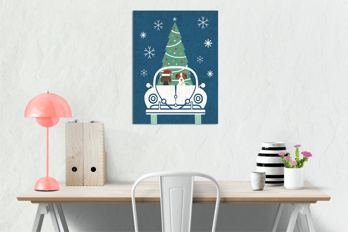 Quadro Decorativo em Tela DC181 Multicolor 30x40cm com Moldura de Madeira - Arte em Canvas 100%